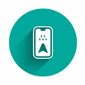 Set Location Taxi Car, Taxi Driver, Insurance And Infographic Of City Map Icon With Long Shadow. Vector